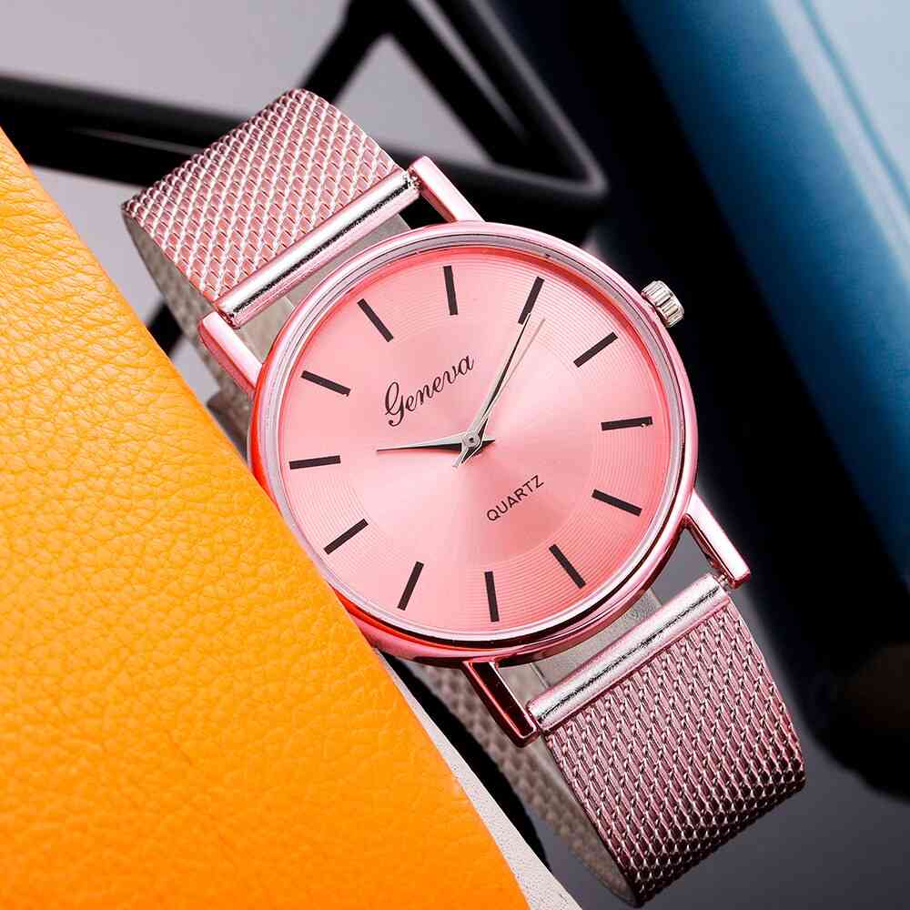 Dámske magnetické ružové zlaté digitálne náramkové hodinky
