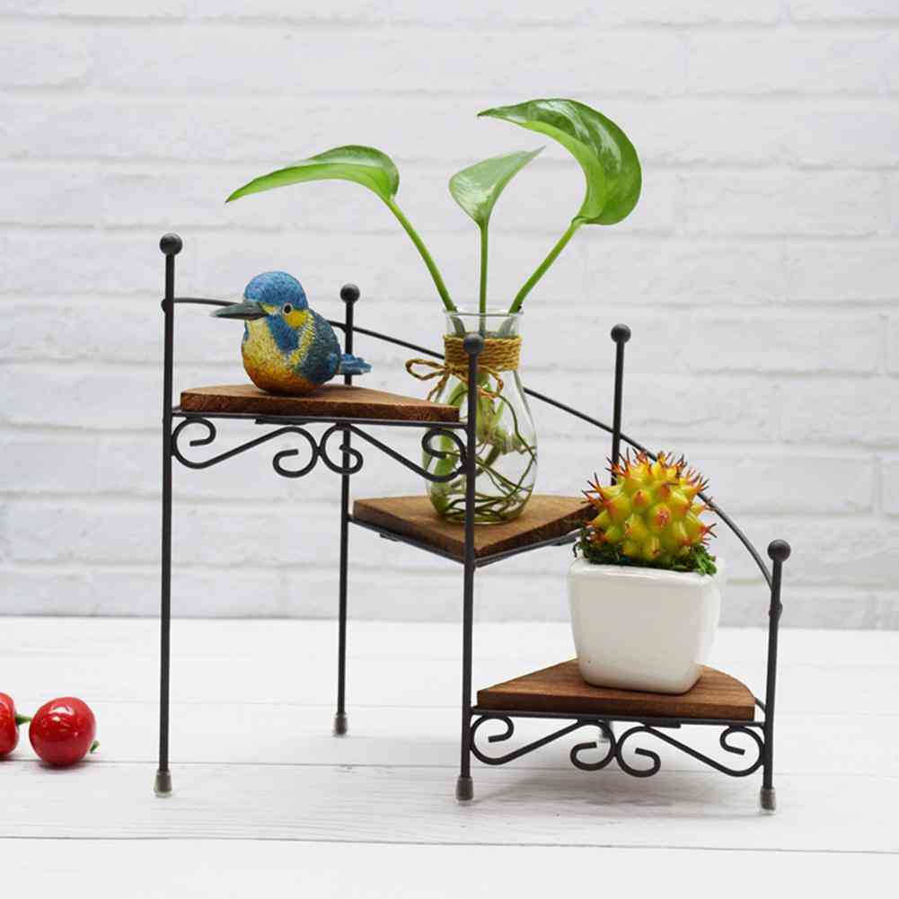 Mini Iron Art 3 Layers Flower Stand For Home