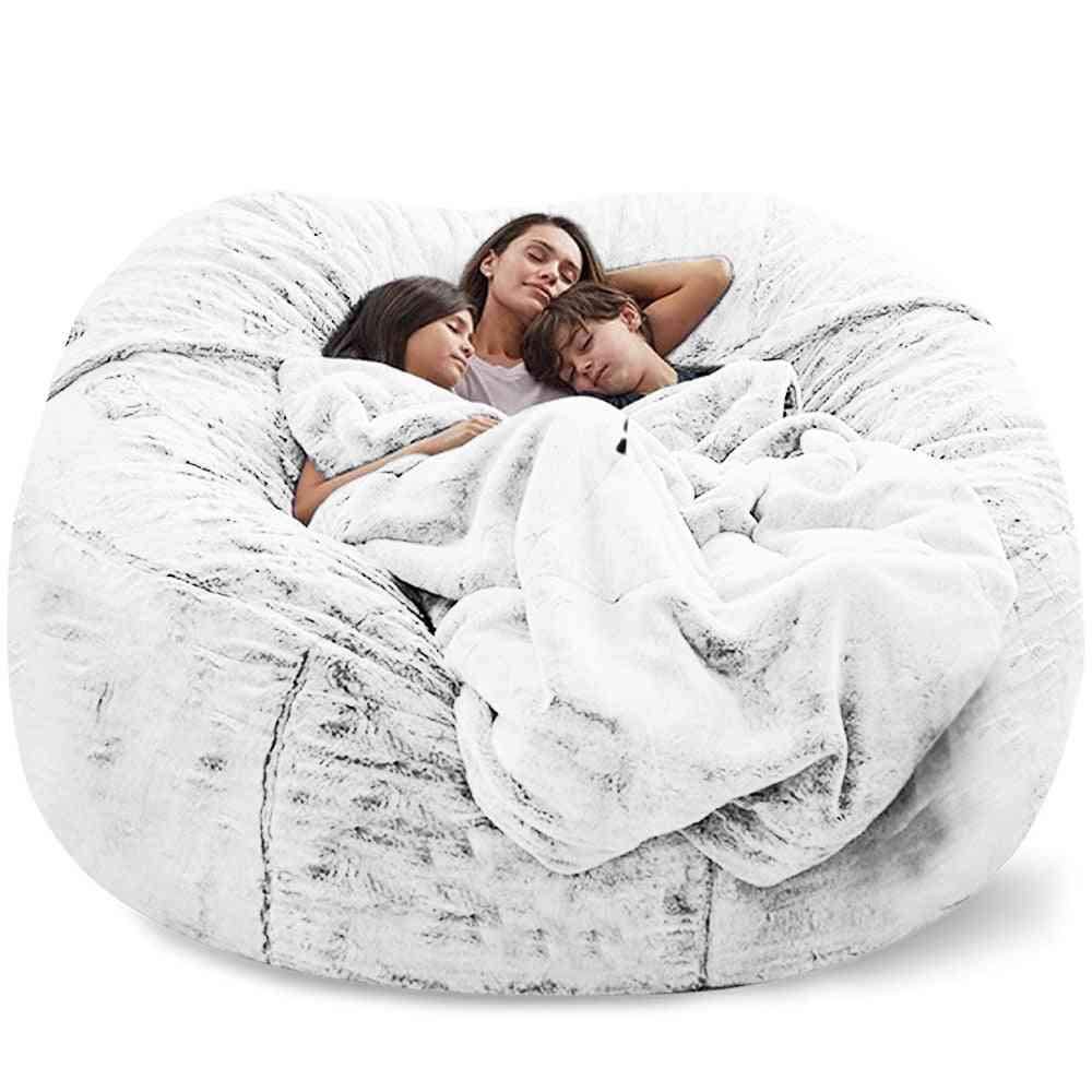 Giant Bean Bag Sofa Cover Big Comfy Fluffy Fur Beanbag Bed Slipcover