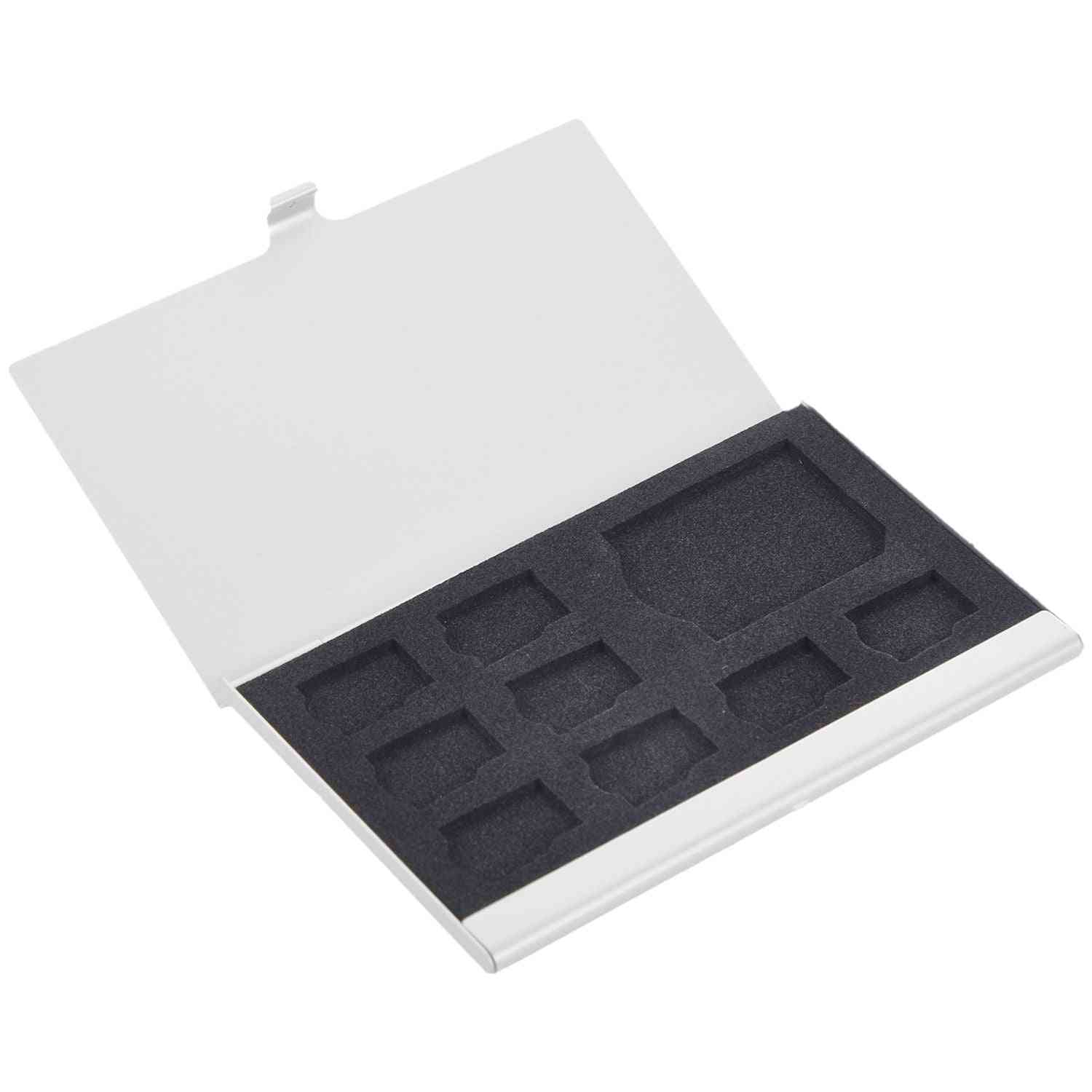 9 Micro-sd/sd Memory Card Case Metal Box Holder