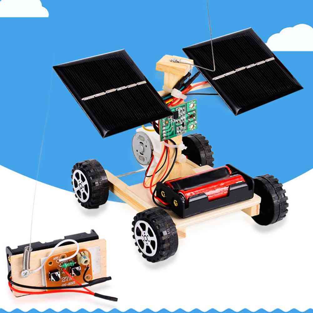 Diy Solar Car, Wireless Remote Control Vehicle Model, Kids Toy, Student, Science Project Experimental Material