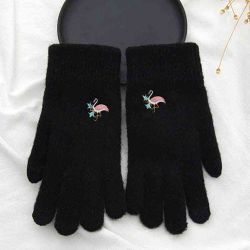 Dámské zimní pletené rukavice s dotykovou obrazovkou, krásné rukavice