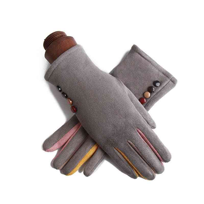 Winter Female Warm Full Finger Driving Gloves