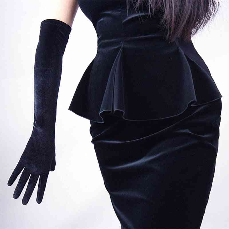 Gants habillés en velours pour femmes, gants d'hiver à doigts complets