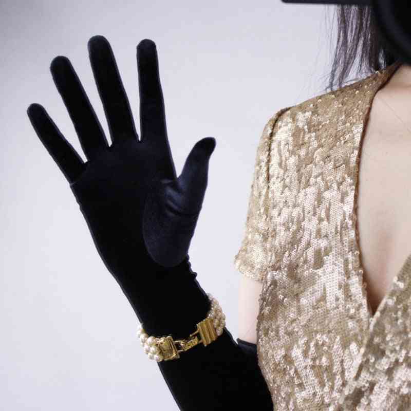 Female Winter Full Finger Velvet Gloves