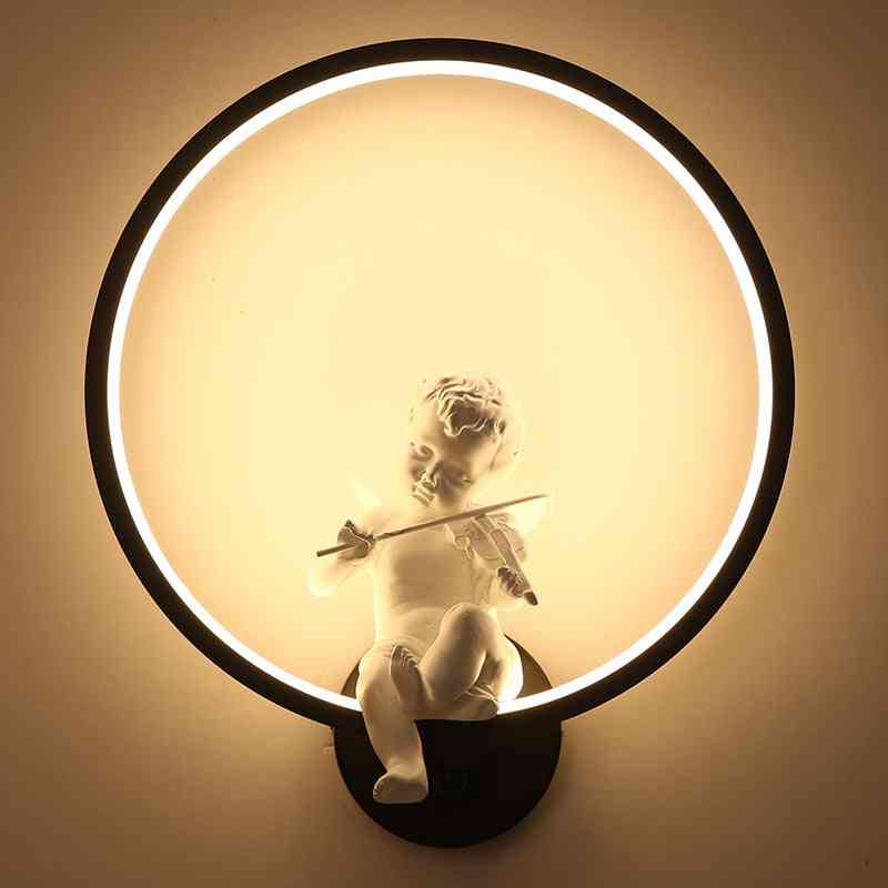 Modern Led Wall Lamps, Round Angel, Decorative Interior, Lamp Indoor Lighting.