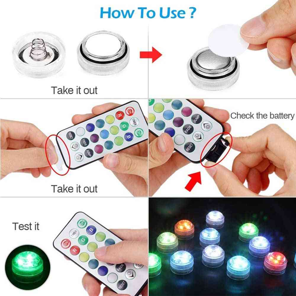 Led Lights, Underwater Night Lamp, Remote Controller Party Decor