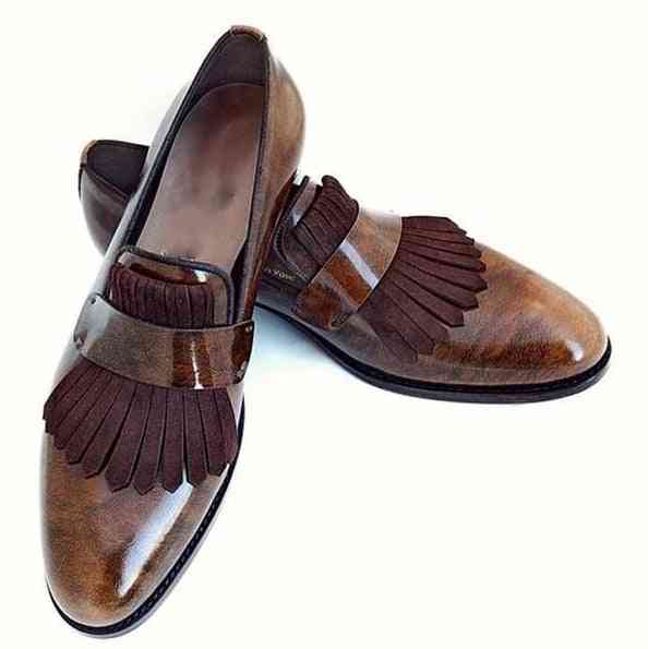 Módne pánske vintage pu kožené špičaté topánky