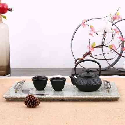 Chinese Style Model Room Rectangular Ceramic Tray Decoration Model Living Room