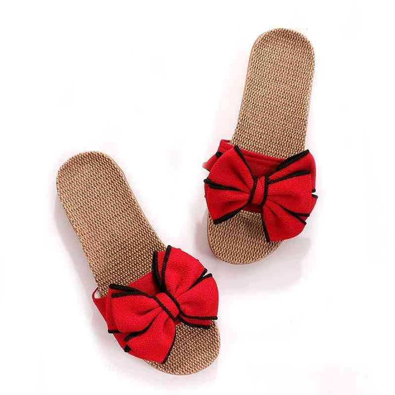 Women Summer Casual Slides Comfortable Flax Slippers Sandals