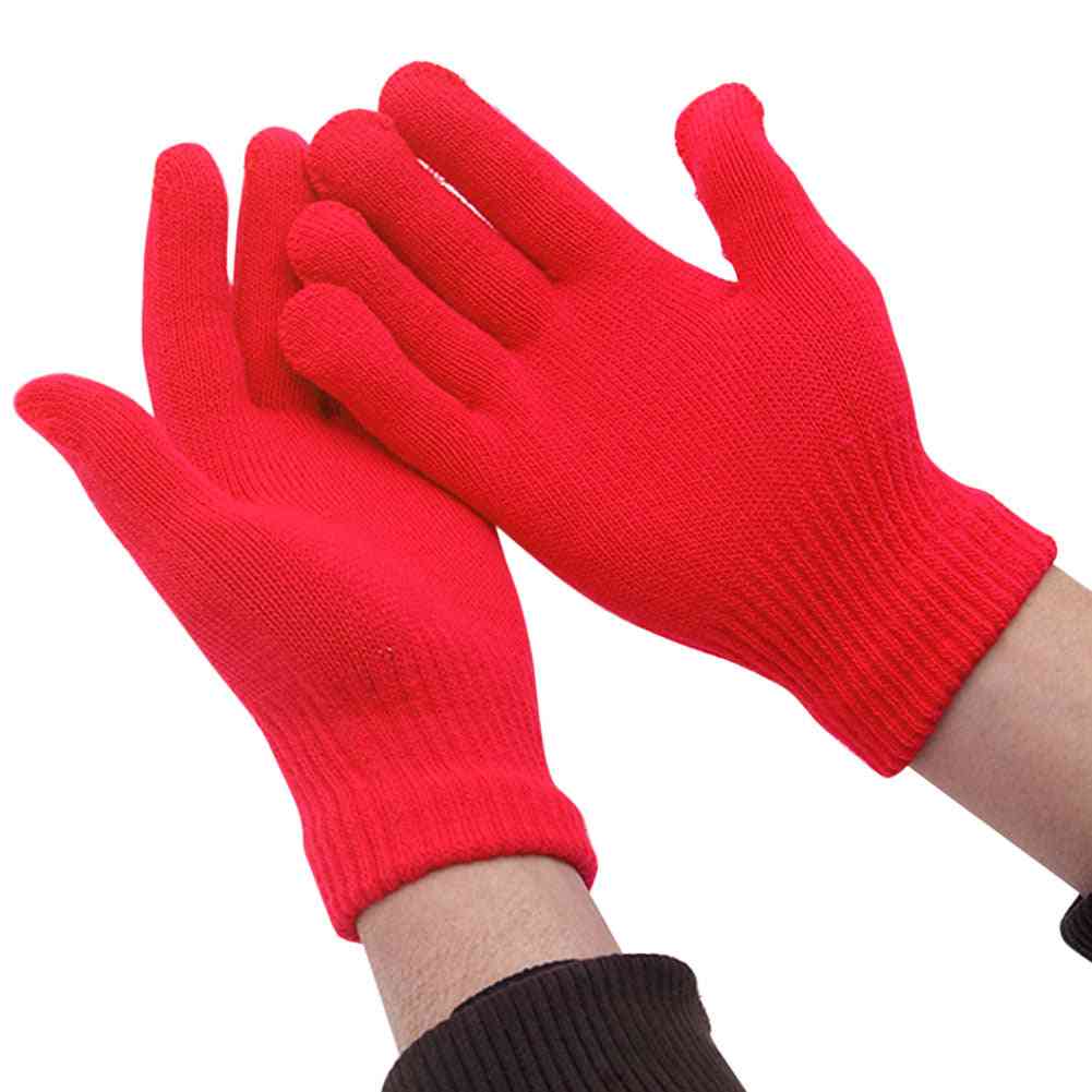 Winter Warm- Full Finger Stretchy, Knitted Pick Gloves