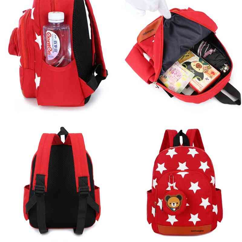 Stars Printing Nylon Backpacks & Kids Kindergarten School Bags