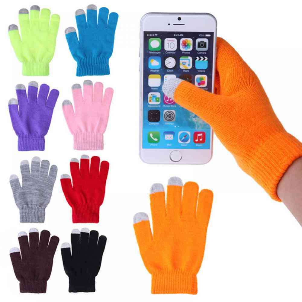 Adult One Size Winter Warmer Knit Magic Touch Screen Gloves