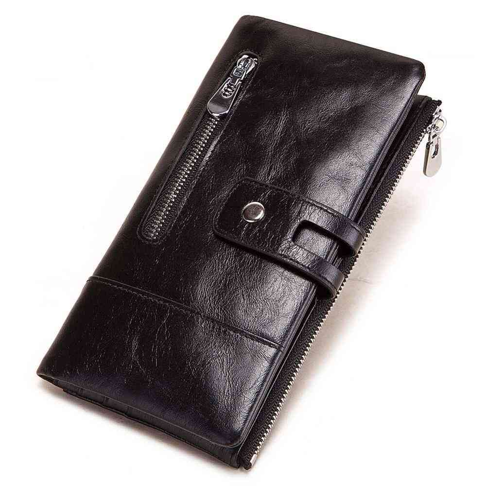 Skinn-rfid kortholder, lang lommebok