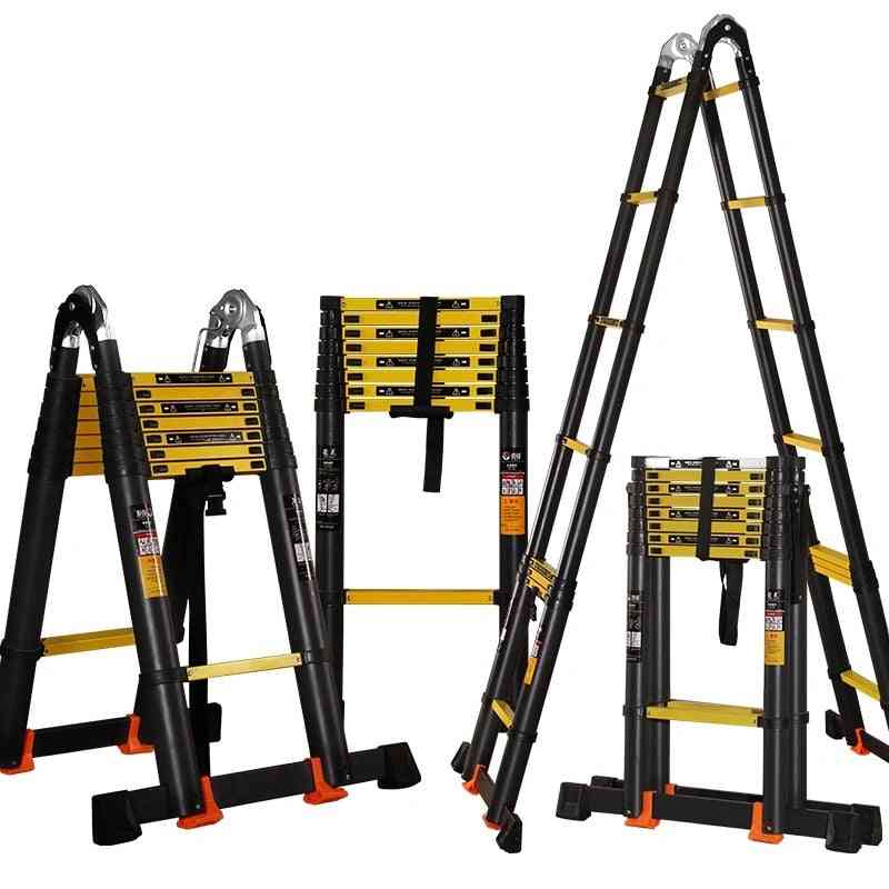 Herringbone /3.4m Straight & Anti-tilt Engineering Telescopic Ladder Folding Ladder