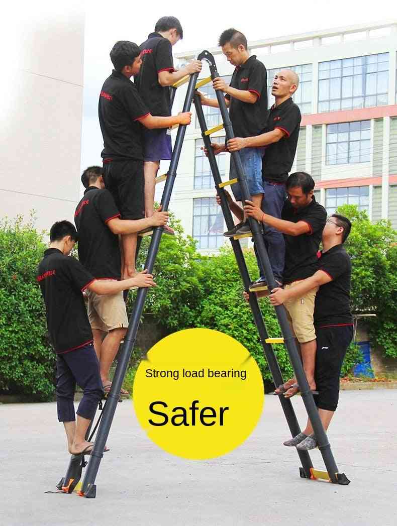 Herringbone /3.4m Straight & Anti-tilt Engineering Telescopic Ladder Folding Ladder