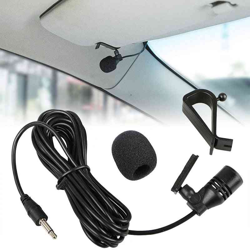 Car Audio Microphone Clip Jack Plug, Mic Stereo, Mini Wired, External For Auto, Dvd Radio