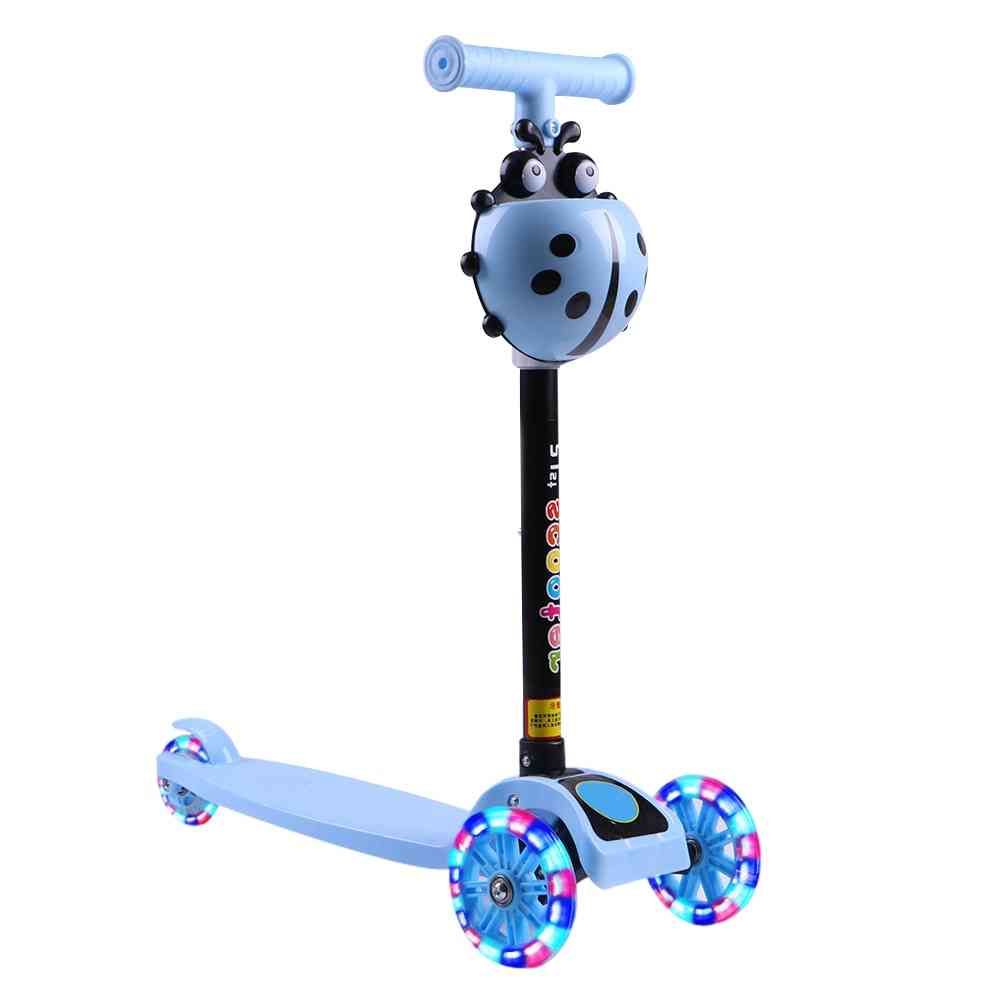 Children Adjustable Foot Scooters, 3 Wheel, Height Flashing Led Light, City Roller,, Unisex, Kick Scooter