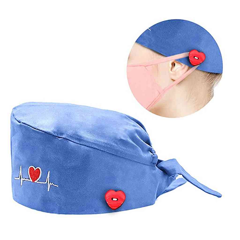 Fashion Button Nurse Hat, Unisex Frosted Cap