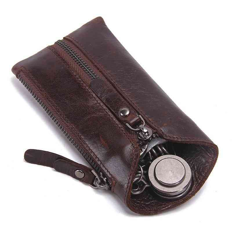 Genuine Leather Key Wallet Men Car Key Holder