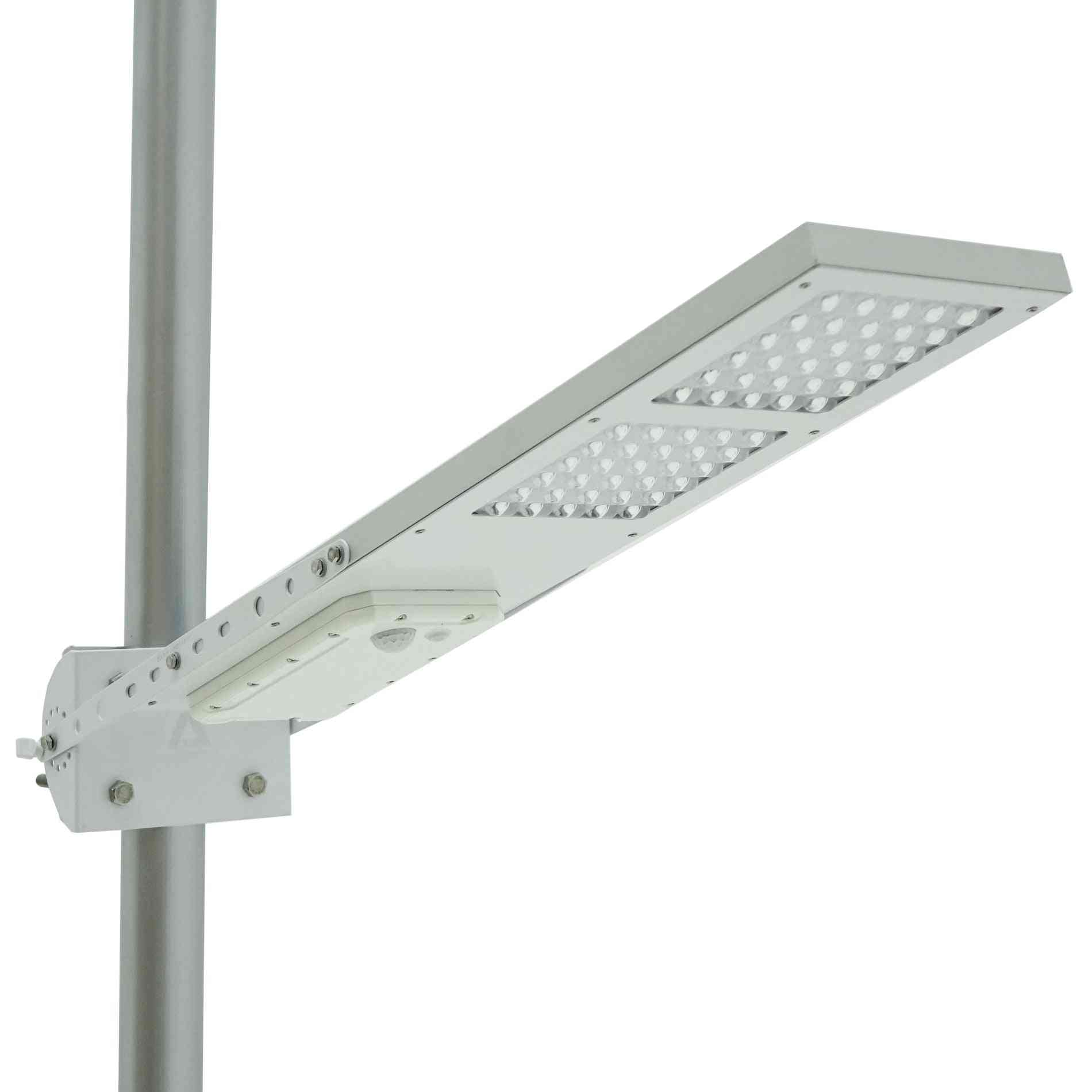 Solar Street Light Fixture With Built-in Lithium Battery, Mounting Bracket, Screws Nuts