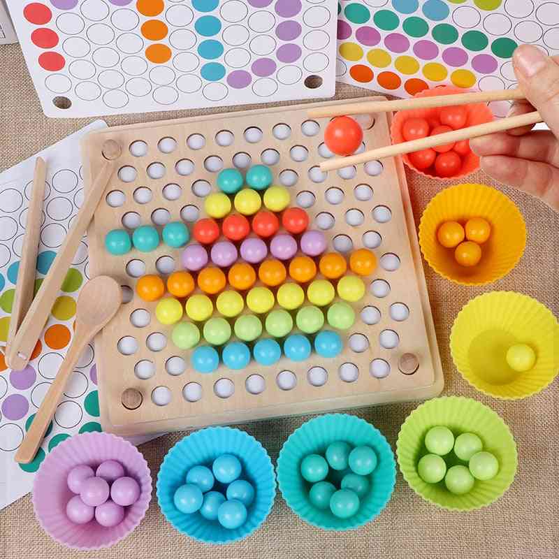 Wooden Beads Game, Ball Puzzle Preschool