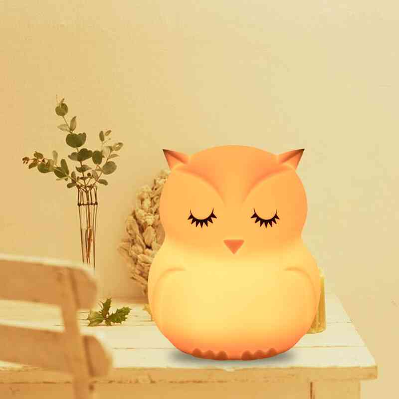 Owl Touch Sensor Remote Control 9 Colors Led Night Light