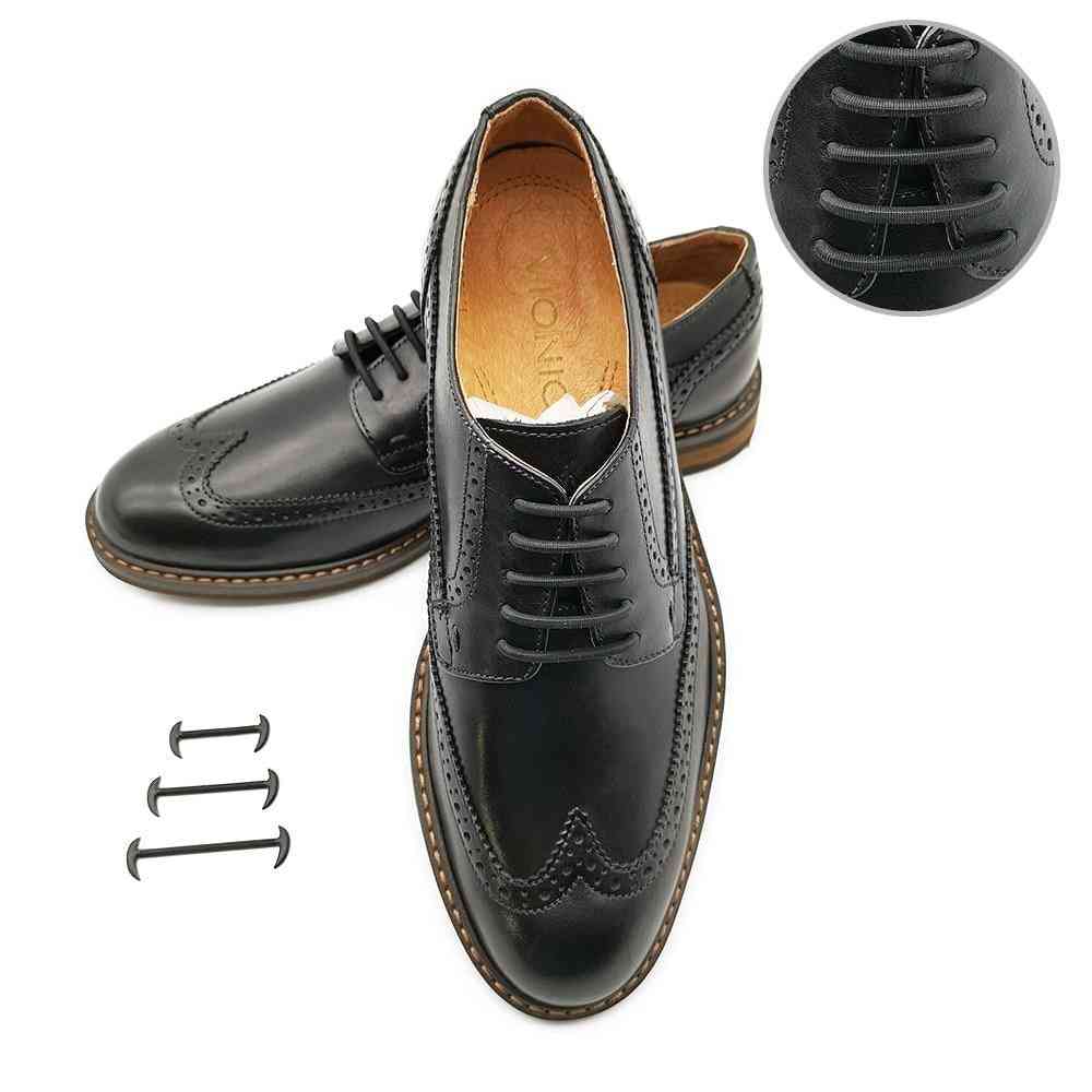 High Elastic Men/women Leather Shoes Rubber Silicone Shoelaces