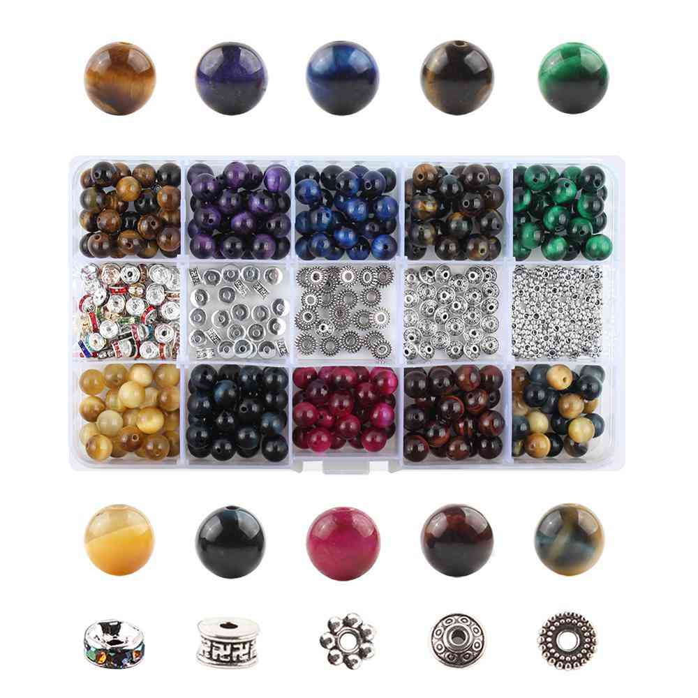 Løse perler stein - smykkekomponenter sett