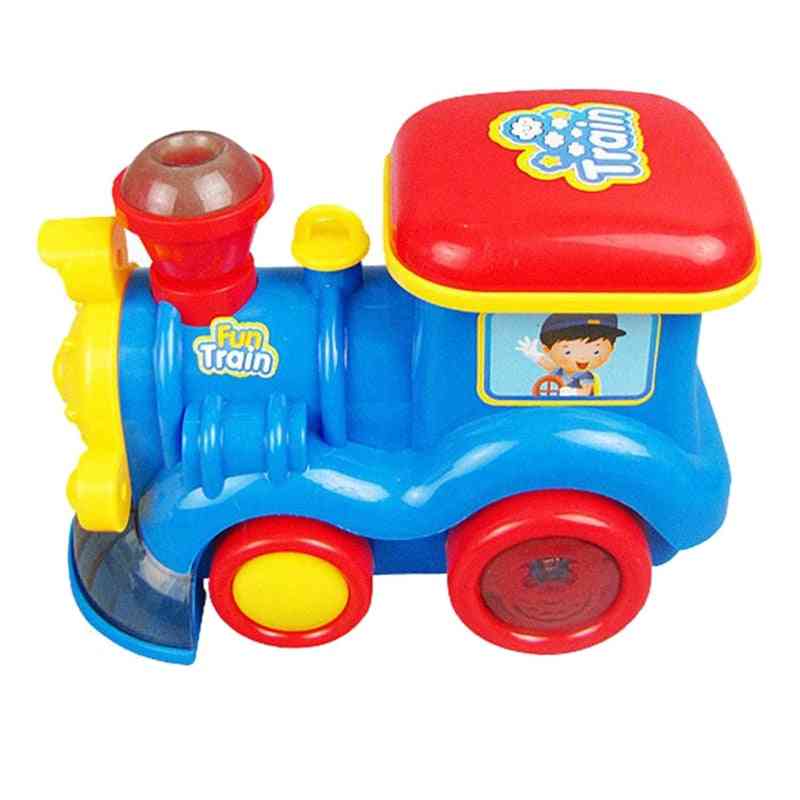 Allez locomotive à vapeur pour enfants, voiture à moteur jouet classique à piles avec fumée, lumières et sons.