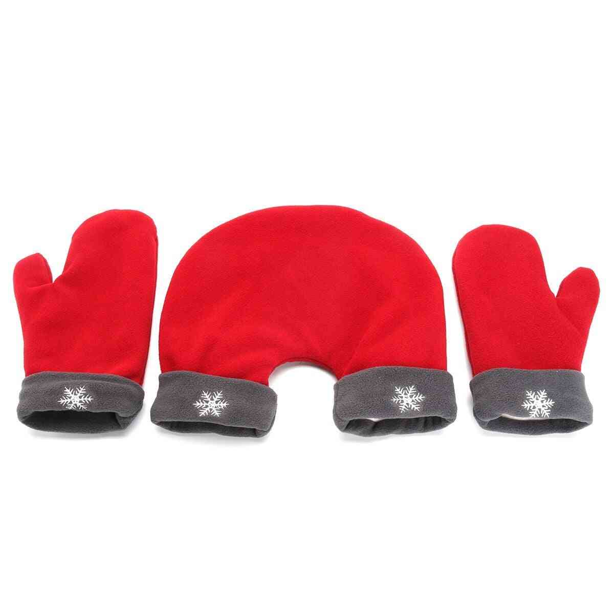 3pcs- Winter Warm, Polar Fleece Thicken, Sweethearts Couple Gloves