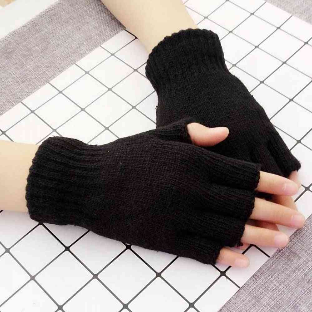 Winter Warm- Knitted Crochet, Half-finger Fingerless Glove