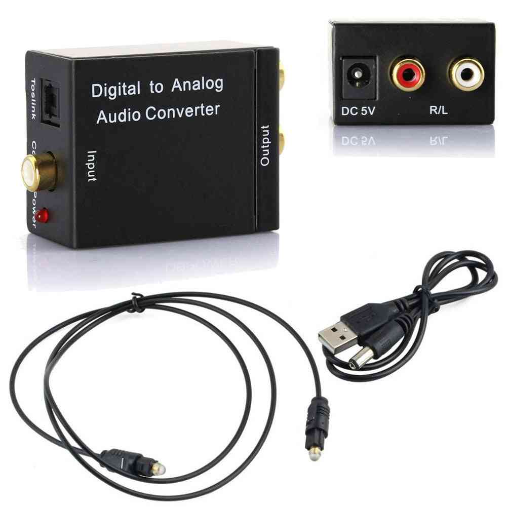 Digital To Analog Audio Converter Optical Rca L/r Audio Converter Adapter Amplifier