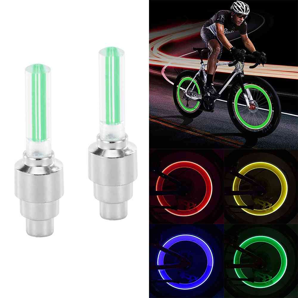 Bicycle Tire Valve Caps- Led Wheel Cycling, Light Accessories