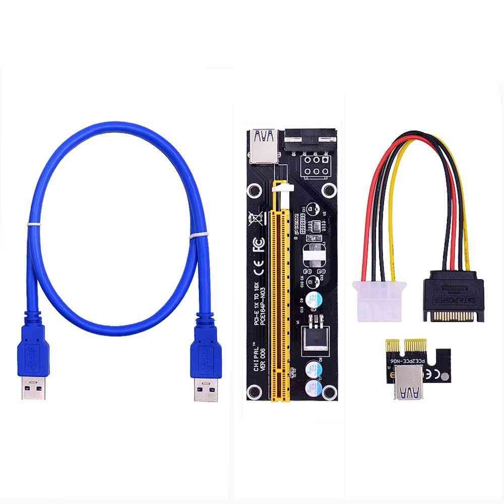 Pci-e 1x To 16x 60cm Usb 3.0 Cable Sata To 4pin Power For Bitcoin Miner Mining
