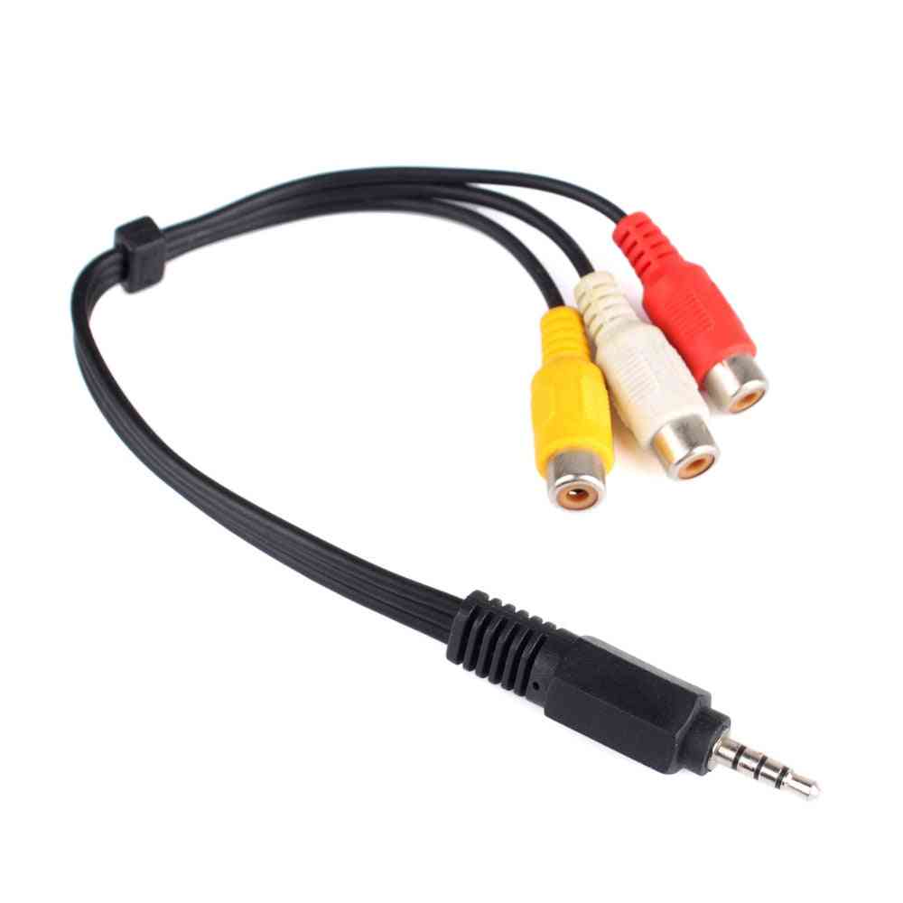 3 In 1 3.5mm Jack To 3 Rca Male Audio Video Av Cable Aux Stereo Cord 3rca Standard Converter Wire
