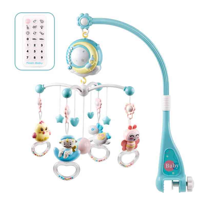 Chrastítko dětský držák, otočná mobilní postel zvonek projekční hračka pro novorozence