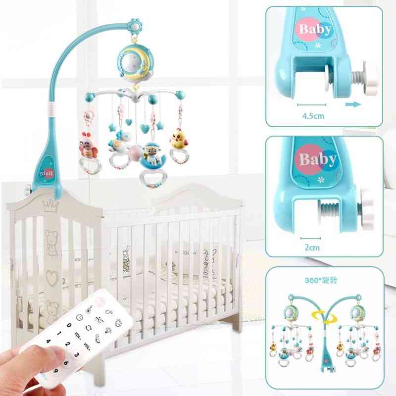 Rattles Baby Holder, Rotating Mobile Bed Bell Musical Box Projection Toy