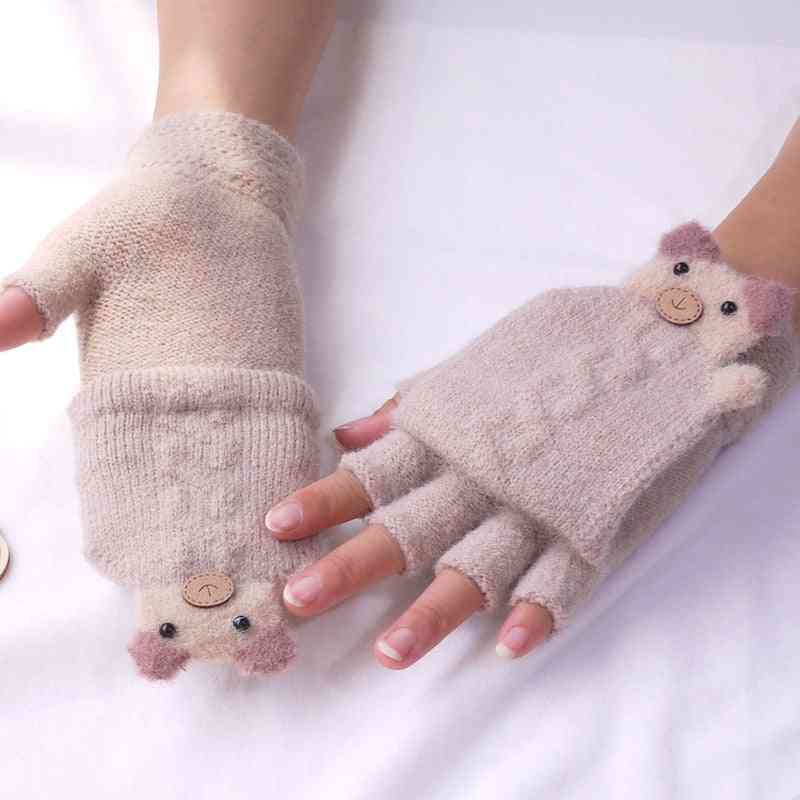 Zimske modne rokavice na dotik brez prstov, stare 8-15 let