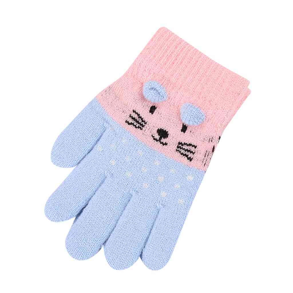 Winter Warm- Cartoon Animal, Knitted Mittens Gloves