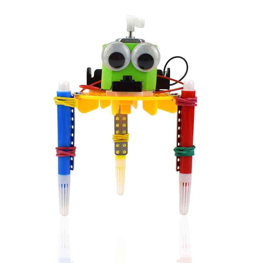 Diy Kits Graffiti Robot Model, Science For, Make Vibration, Educational Toy, Assembling Kits