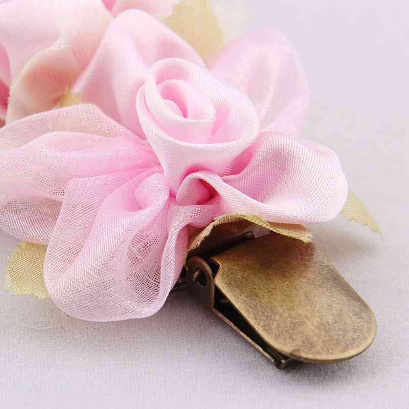 Child Rose Flower White Wedding Girdle Waist Bridal Belts