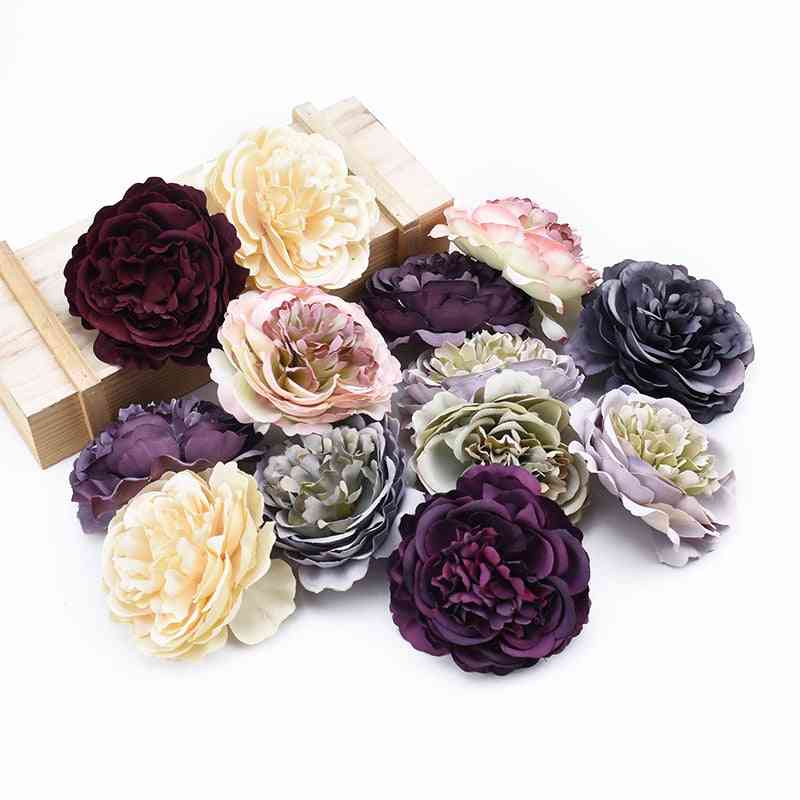 Silk Peony Head Wall Wedding Bridal Accessories, Party Home Decor, Artificial Flower