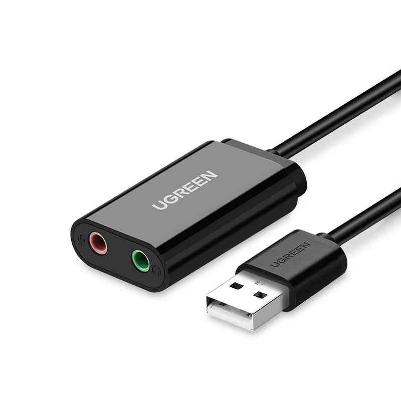Ugreen Usb Sound Card Audio Interface External 3.5mm Microphone Audio Adapter Soundcard For Laptop Ps4 Headset Usb Sound Card