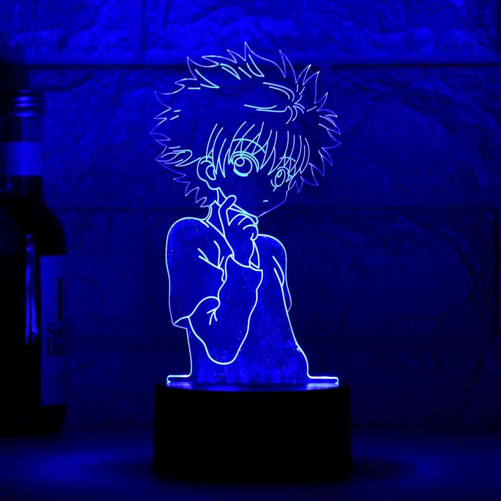 Lampe de nuit vision 3d thème hisoka thème manga japonais