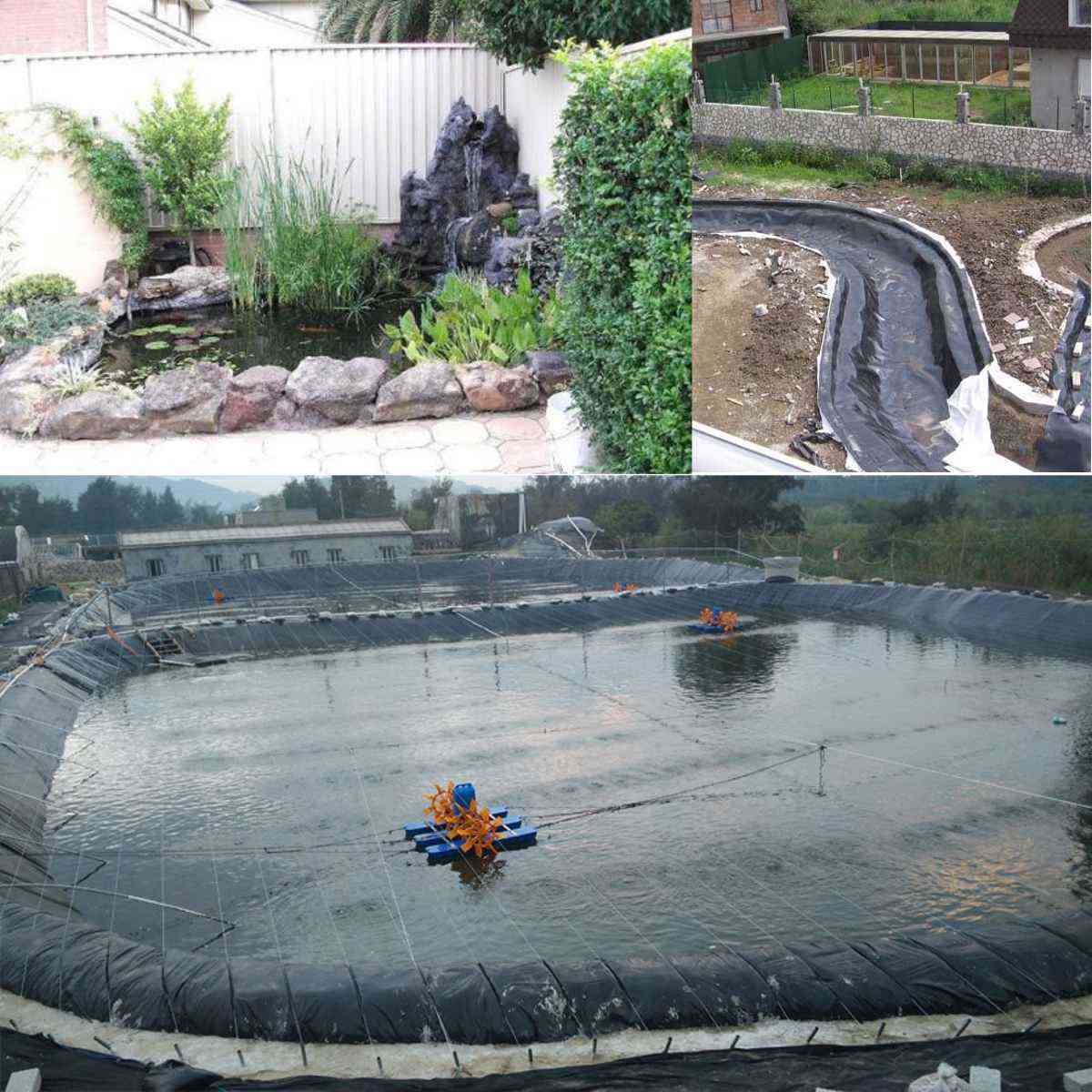 Fish Pond Liner, Garden Landscaping Pool Reinforced, Waterproof Membrane Cloth