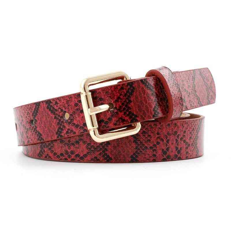Pu Leather Gold Ring Buckle Belts For Ladies Female