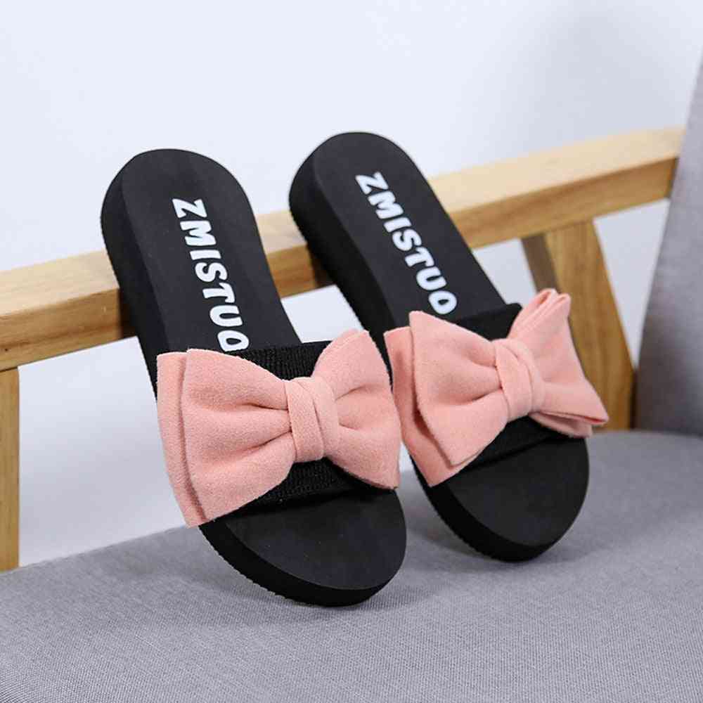 Kvinnor sommar casual rosett platta sandaler skor