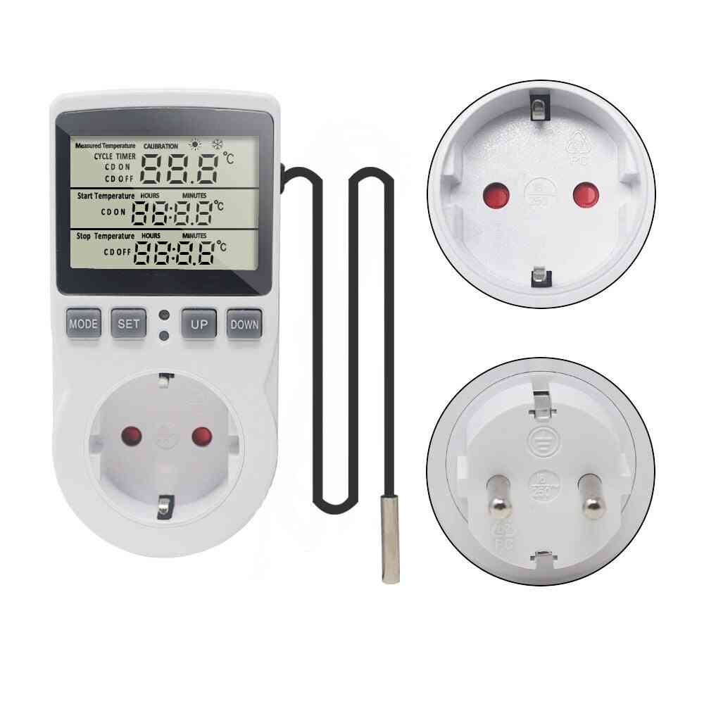 Digital Temperature Controller Socket Outlet Timer Switch Sensor