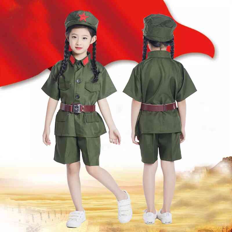 Chinese Red Army Clothing For Child Cosplay Military Uniform  0637